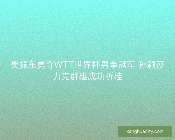 樊振东勇夺WTT世界杯男单冠军 孙颖莎力克群雄成功折桂 樊振东勇夺WTT世界杯男单冠军 孙颖莎力克群雄成功折桂
